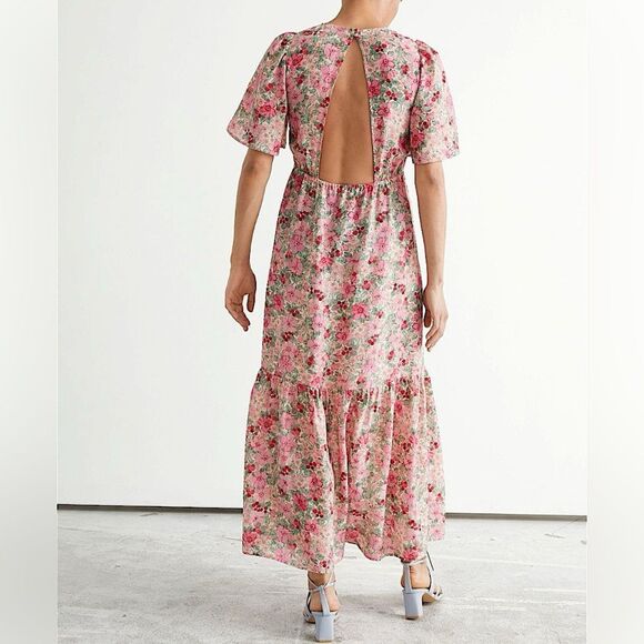 & Other Stories Printed Puff Sleeve Maxi Dress Size 2 • BLOGGER FAVORITE • - Picture 4 of 14